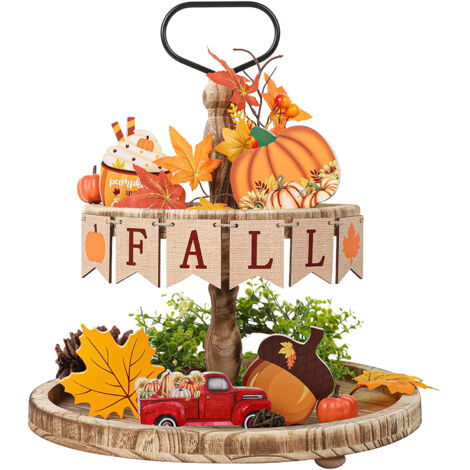 Décoration de Table Créative de Feuille D'érable de Citrouille de Récolte d'automne, Décor de Ferme Rustique, Panneaux de Table en Bois de Récolte d'automne pour la Cuisine de la (1/5)