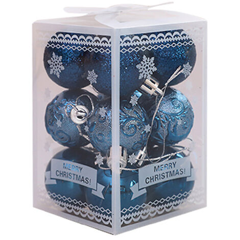 Lot de 12 Boules de Noël Boules de Noël 4cm  Décorations d'arbre de Noël en Plastique Ornements Suspendus Ornements d'arbre de Noël Boules Décorations de Porte Décors de Festival (1/4)