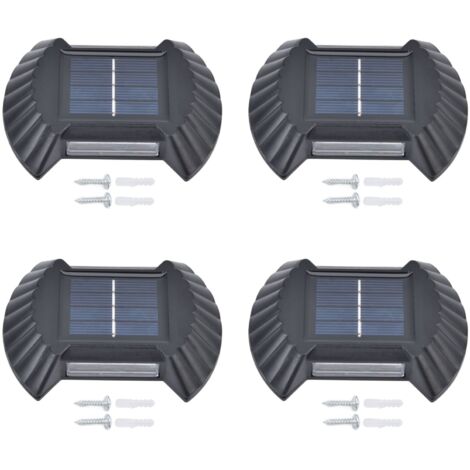 4 Ensembles Applique Murale Solaire tanche Multifonctionnel LED Applique Murale Solaire pour Patio Cour Jardin Allée Extérieure Lumière Blanche (1/5)