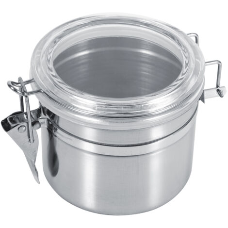 Conteneur de stockage des aliments de cuisine en acier inoxydable, bouteille de sucre, thé, grains de café, boîte (S) (1/5)