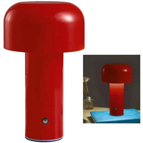 Lampe De Table Champignon, Lampes de Table Sans Fil, Lampe de Table Rechargeable USB, 3 Niveaux de Luminosité, Lampe De Bureau Tactile Dimmable pour Restaurant, Chambre, Bar (1/5)