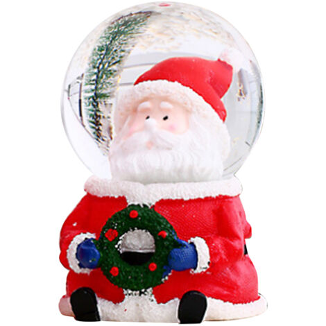 Boule de Cristal de Noël Couleur Changeante Lumière Résine éclairer Les Décorations de Boule de Noël Paillettes Délicates pour Cadeau de Festival (Petit Vieil Homme) (1/5)