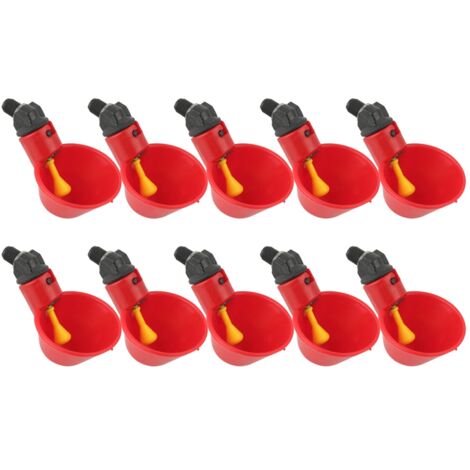 10 PCS Volaille Eau Potable Tasses Buveur Mangeoire pour Bétail Poulet Poule (1/5)