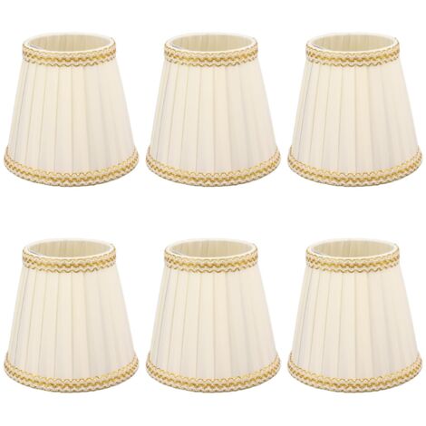 Abat-jour, 6 Pièces Petit Abat-jour Clip sur Tambour Abat-jour Tissu pour Lustre Bougie Ampoules Accessoires D'éclairage E14, Pinces (1/5)