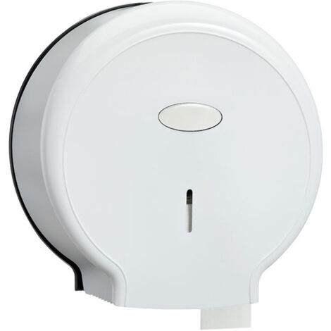 Distributeur de papier toilette Jumbo sans poinon support mural étanche support de distributeur de mouchoirs en rouleau unique pour salles de bains blanc (1/2)