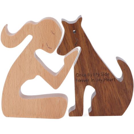 Cadeaux commémoratifs pour chien pour la perte d'un animal de compagnie Décès Condoléances Souvenir Sympathie Ornements en bois Type A 14x10.5x2cm (1/5)