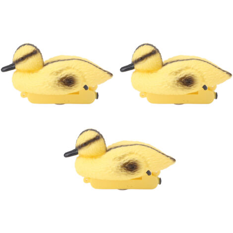 3 pièces canard jaune flottant réaliste en plastique canard poisson étang ornement pour jardin piscine étang de pêche décoration d'eau un style 11.5x6.5 cm