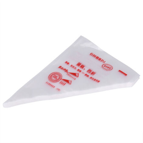 Lot de 100 poches à douille en plastique de qualité alimentaire pour ptisserie, fondant, décoration de gteau (M) (1/5)