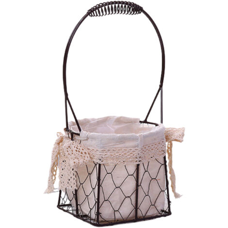 Paniers de Fille de Fleur de Fer, Organisateur de Panier de Fleur de Pétale de Bonbon pour le Décor de Vacances de Fête Panier de Fleur Succulente (X) (1/5)