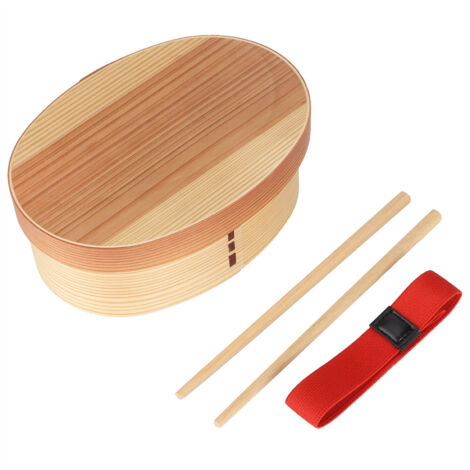 Bote à bento 1 couche bote à lunch en bois sushi en bois vaisselle bol récipient alimentaire (1/5)