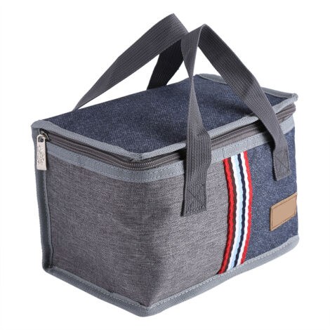 Ensemble De Pique-nique De Luxe 25 Pièces Pour 4 Personnes - Glacière Isolée Rayée Gris Et Blanc, Livraison Gratuite