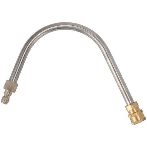 Baguette d'extension pour nettoyeur haute pression en acier inoxydable et laiton 4000 psi 1/4" à connexion rapide pour nettoyeur haute pression lance de pulvérisation à tige incurvée pour remplacement (1/5)