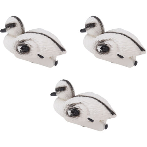 3 Pcs Flottant Jaune Caneton Réaliste En Plastique Canard Poisson tang Ornement pour Jardin Piscine Pêche tang Eau Décoration C Style 12x6.5cm (1/5)