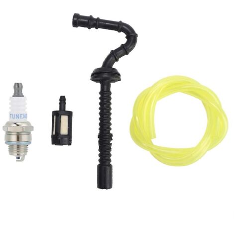 Filtre à Carburant de la Conduite de Carburant de la tronçonneuse avec Bougie d'allumage Ligne de Carburant Jaune pour Stihl 015 015AV 015L 015R