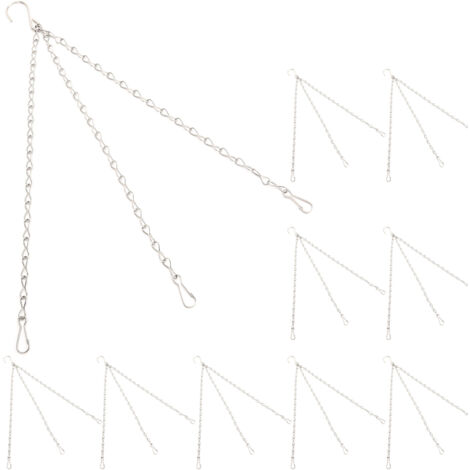 Chane suspendue avec crochets, 10 pièces, 8 brins simples, en fer, pour Pot de fleur de jardin, cintres pour plantes, remplacement