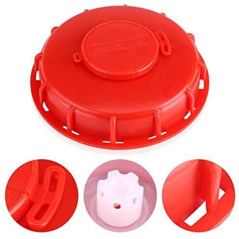 Couvercle de réservoir IBC, IBC fourre-tout Couvercle Capuchon pour réservoir d'eau liquide, plastique rouge 163mm(A) (1/5)