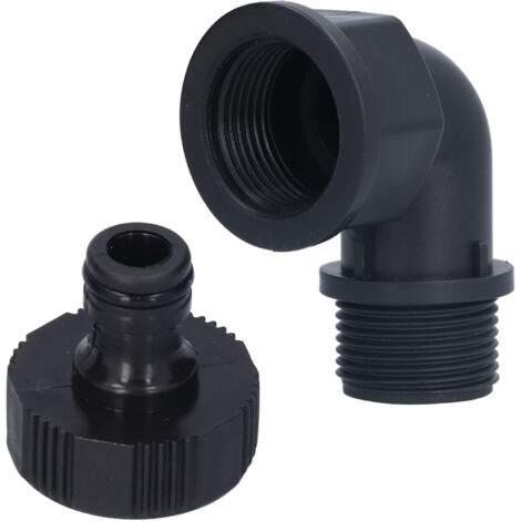 Lot de 2 connecteurs coudés adaptateur de tuyau durable et adaptable avec connecteur de mamelon pour jardin extérieur (coude directionnel G1 femelle et mle mamelon fileté) (1/5)