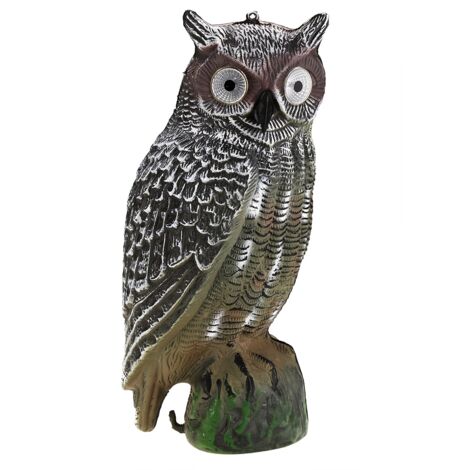 nergie solaire hibou chasse leurre oiseau effaroucheur dissuasif antiparasitaire jardin décor yeux lueur (1/5)