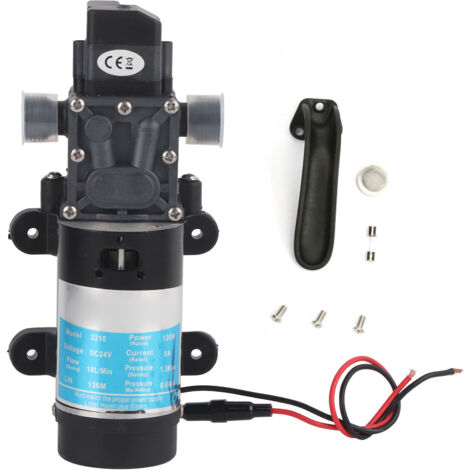 Pompe à eau électrique 120W, 10L/m, pompe à membrane auto-amorante pour nettoyeur haute pression 24V/5A (1/5)