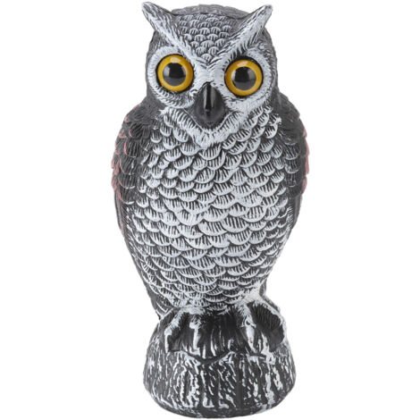 Hibou oiseau dissuasif jardin hiboux en plastique pour éloigner les oiseaux crème solaire étanche hibou pour effrayer les oiseaux faux hibou pour oiseaux (1/5)