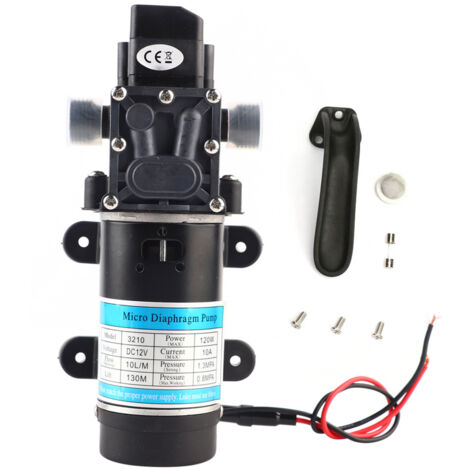 Pompe à eau électrique 120W 10L/m pompe à membrane auto-amorante pour nettoyeur haute pression 12V/10A (1/5)