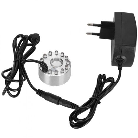 Brouillard Brumisateur, Mini Fontaine d'eau Ornement Brume Brume Maker Atomiseur avec 12 Lumières Paysage Décoration(EU Plug)
