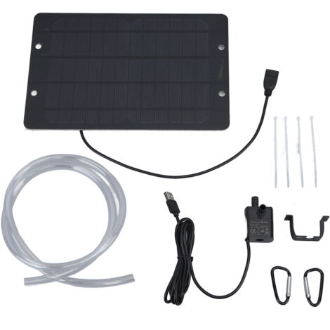 Ensemble de pompe de fontaine à eau solaire 6V 10W USB pompe à eau de fontaine solaire pour bain d'oiseaux jardin piscine d'arrière-cour (1/5)