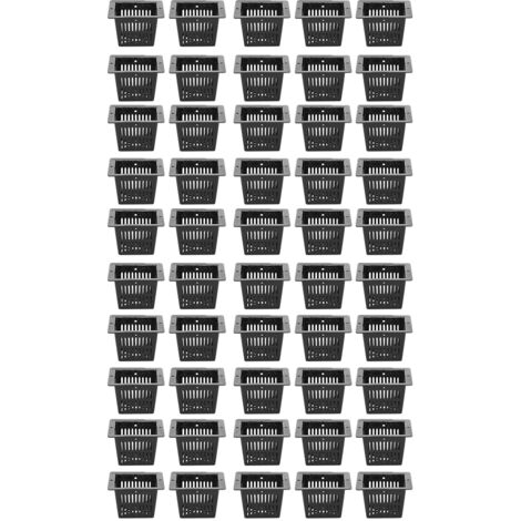 50 Pcs Carré Hydroponique Net Pot Culture Hors-Sol Fleur Plante De Plus En Plus BasketBlack (1/5)