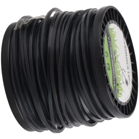 Fil de débroussailleuse, 3,3 mm en nylon noir à faible bruit pour débroussailleuse à haute efficacité de coupe Bobine de rechange compatible avec la plupart des tondeuses à gazon pour(50 meters) (1/5)