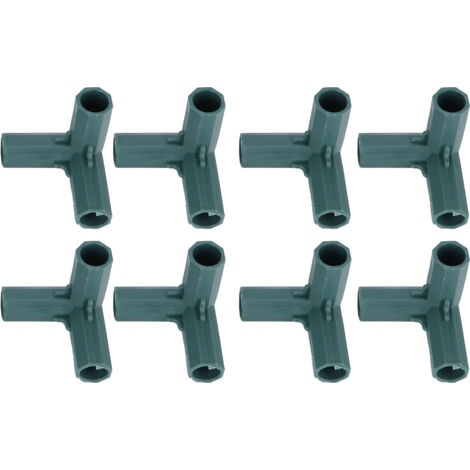 8pcs connecteurs de support de plante à 3 voies en plastique accessoire de serre commune de piquet d'escalade de jardin (1/5)
