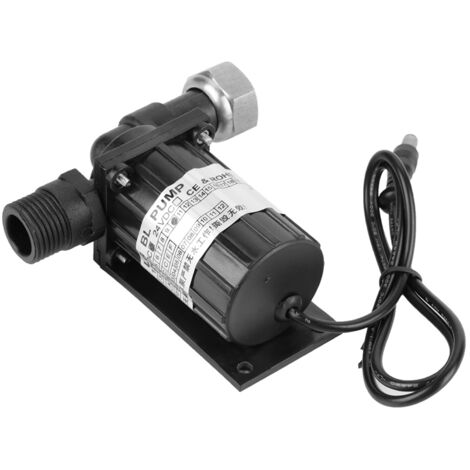 Pompe à eau sans brosse à faible bruit de circulation de résistance à hautes températures de C.C 12V 10W noir (1/5)