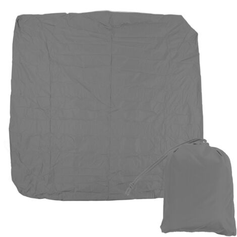 Housse de spa carrée imperméable 190 argent enduit polyester Taff résistant aux intempéries protection de couverture de bain à remous pour baignoire 231x231x30cm/90.9x90.9x11.8in gris