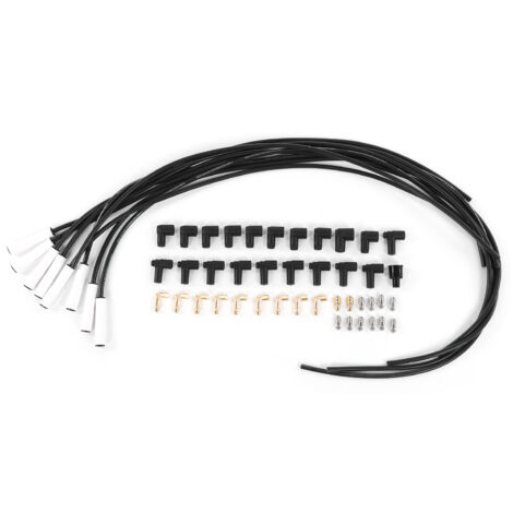 8.5mm/0.3in Jeu de fils de bougie d'allumage 135° Botte en céramique avec borne en acier inoxydable 9002C Universal (1/5)