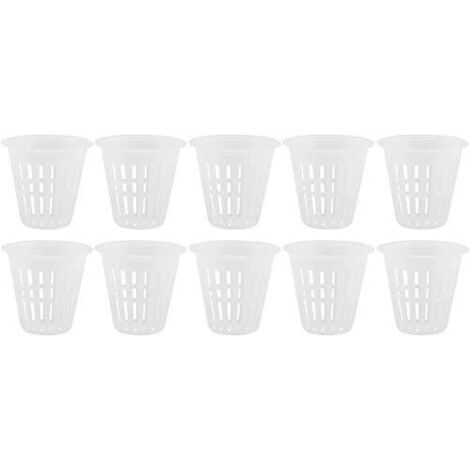 Paniers hydroponiques, 10 pièces/Ensemble Tasse de Panier hydroponique en Plastique sûr et Durable pour la Plantation de Balcon de Jardin(Blanc) (1/5)