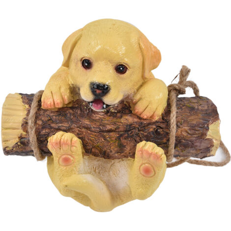 Résine Swinging Chiot Chien Statue Simulation Modèle Animal Figurine Sculpture Artisanat Décoration De Jardin En Plein Air (1/5)