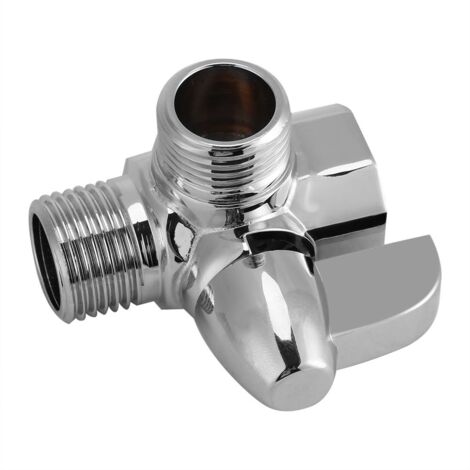 Inverseur de Douche, Inverseur à 3 Voies en Laiton Chromé Inverseur G1 / 2 "en Forme de T pour Montage Sur Bras de Douche (1/5)