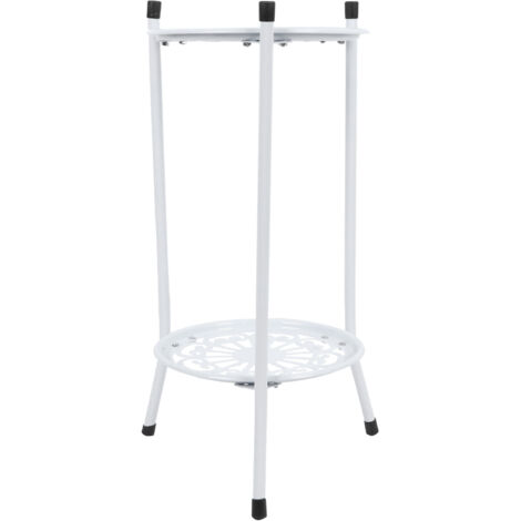 Support de plante en métal à 2 niveaux support de pot de fleur présentoir décoration de la maison accessoires de jardinblanc (1/5)