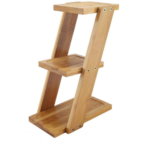 tagère de rangement pour porte-fleurs en pot de bureau en bambou à 3 niveaux (1/5)
