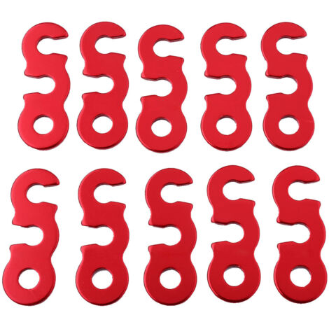 10pcs boucle de corde de vent d'alliage de tente d'auvent d'abri de dégagement rapide (rouge S) (1/5)