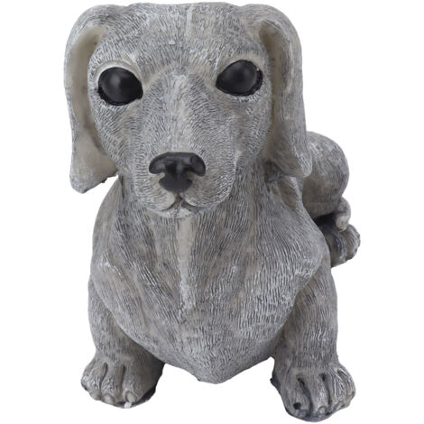 Statues de jardin de chien en résine, bricolage réaliste, prévention des fissures, décoration de maison pour cour, pelouse, teckel (1/5)