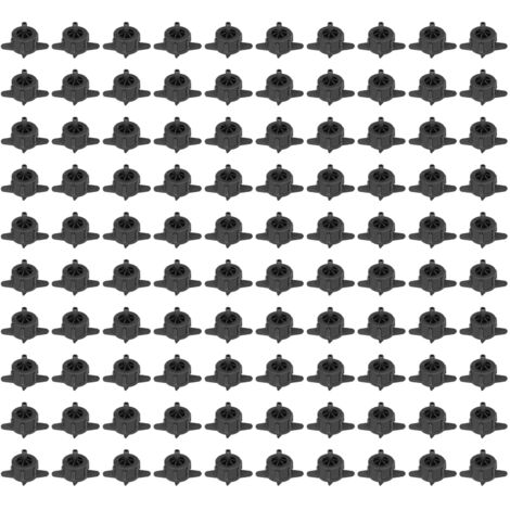 100 pièces émetteur goutte à goutte 4mm Compensation de pression uniforme coulant PP Irrigation arrosage goutteur émetteur pour grand Terrain 4L noir (1/5)