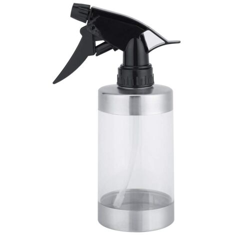 350ML Bouteille de pulvérisation d'eau en acier inoxydable arrosoirs acryliques Brume de pulvérisation intérieure transparente pour arroser les plantes Fleurs Terrariums cheveux mouillés (1/5)
