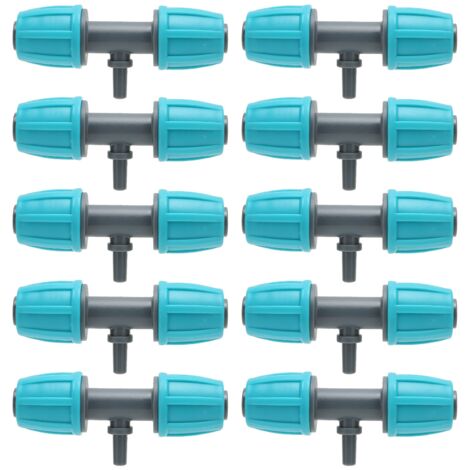 10PCS 16mm à 4/7 Tube d'irrigation en té barbelé réduisant le raccord en té pour la cour de jardin (1/5)