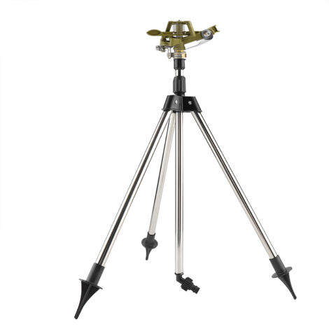 Arroseur Rotatif 360 ° Système de Arrosage d'eau Tournante Arroseurs de Pelouse de Jardin Kits d'arrosage Télescopiques sur Trépied Réglable de Base (1/5)