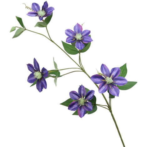 Fleur de Clématite Artificielle, Belles Plantes de Démarrage Vives Prêtes pour la Décoration de Table de Vase de Jardin (230111QY06-3) (1/5)