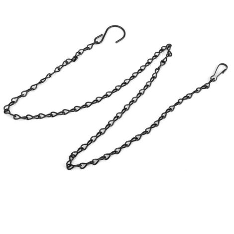 Chaîne de Suspension de Fleur de jardinière, 90 cm/35,43 Pouces 10 kg Chaîne de Suspension en Fer 3 pièces + Crochets, pour Panier de Fleurs Pot de Fleur (1/5)