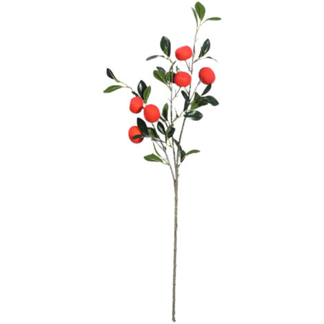 Branches de Mandarine Artificielles, Bouquet de Mandarine Kumquat Réaliste Faux Fruit Prop pour Vase Décor à la Maison (X) (1/5)