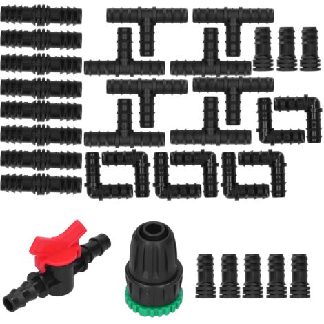 Kit d'irrigation goutte-à-goutte G1/2, adaptateur de robinet, connecteur en t, fournitures d'arrosage par pulvérisation, 34 pièces/ensemble (1/5)