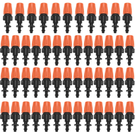 50 pièces/ensemble buses de brumisation d'irrigation goutte à goutte de jardin réglables atomiseur de tête d'arrosage à débit Micro (1/5)