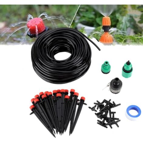 Kit d'arrosage de jardin 25 m Système d'irrigation pour arrosage 4/7 tee mixte irrigation automatique micro kit d'irrigation par goutte réglable (1/5)